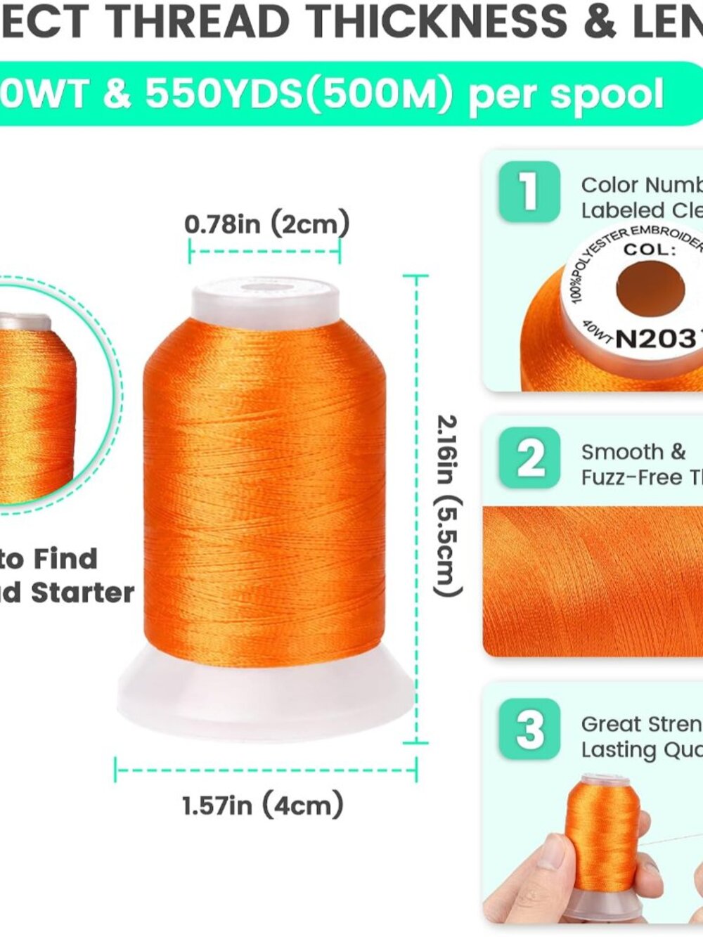 80 Spools Polyester Embroidery Machine Thread Kit - Picture 3 of 7